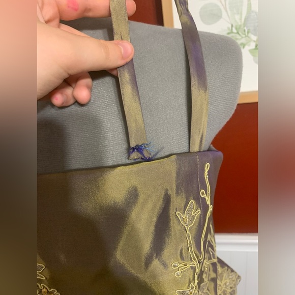 Mon Chéri’s Montage gold and purple iridescent long dress - Picture 4 of 5